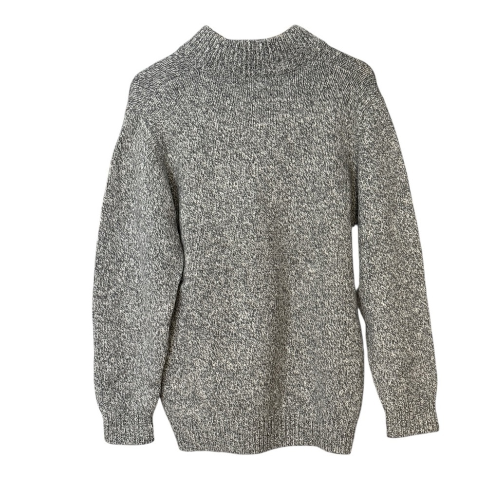 L.L. Bean 100% Lambswool Henley Sweater Heather Grey XL/L Grandpacore - Picture 6 of 8